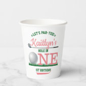 Golf PAR-T-SHIRT 1. Geburtstag Pappbecher (Rückseite)
