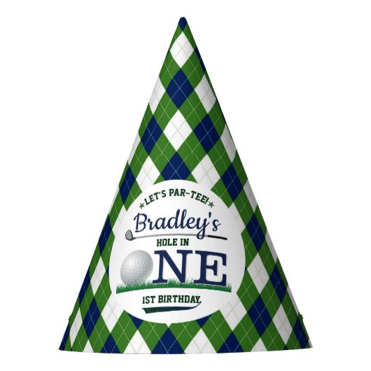 Golf PAR-T-SHIRT 1. Geburtstag Partyhütchen (Vorderseite)