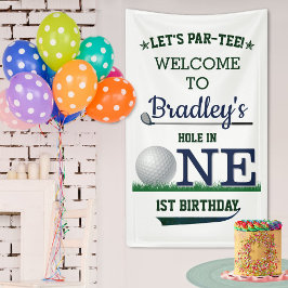 Golf PAR-T-SHIRT 1. Geburtstag Willkommen Banner