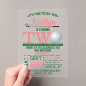 Golf PAR-T-SHIRT 2. Geburtstag Acryleinladungen (Insitu (Handheld))