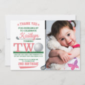 Golf PAR-T-SHIRT 2. Geburtstag Foto Dankeskarte (Vorderseite)