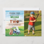 Golf PAR-T-SHIRT 2. Geburtstag Foto Dankeskarte (Vorderseite)