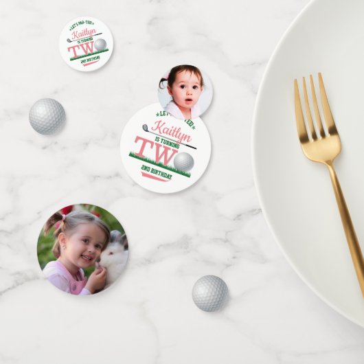 Golf PAR-T-SHIRT 2. Geburtstag Foto Konfetti (Gruppe)