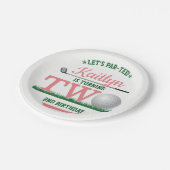 Golf PAR-T-SHIRT 2. Geburtstag Pappteller (Schrägansicht)