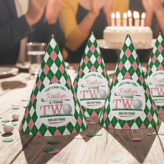 Golf PAR-T-SHIRT 2. Geburtstag Partyhütchen