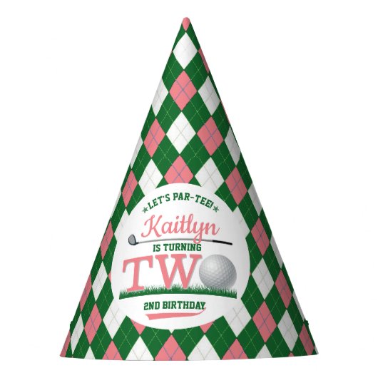 Golf PAR-T-SHIRT 2. Geburtstag Partyhütchen (Vorderseite)