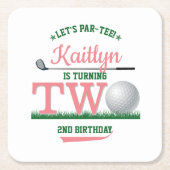Golf PAR-T-SHIRT 2. Geburtstag Rechteckiger Pappuntersetzer (Vorderseite)