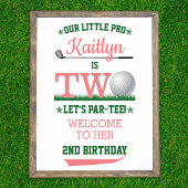 Golf PAR-T-SHIRT 2. Geburtstag Willkommen Poster