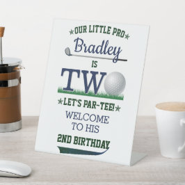 Golf PAR-T-SHIRT 2. Geburtstag Willkommen Sockelschild