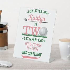 Golf PAR-T-SHIRT 2. Geburtstag Willkommen Sockelschild