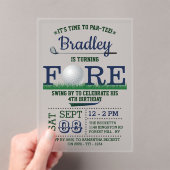 Golf PAR-T-SHIRT 4. Geburtstag Acryleinladungen (Insitu (Handheld))