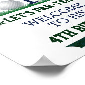 Golf PAR-T-SHIRT 4. Geburtstag Begrüßungszeichen Poster (Ecke)