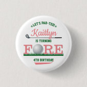 Golf PAR-T-SHIRT 4. Geburtstag Button (Vorderseite)
