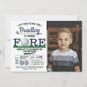 Golf PAR-T-SHIRT 4. Geburtstag Foto Einladung (Vorderseite)