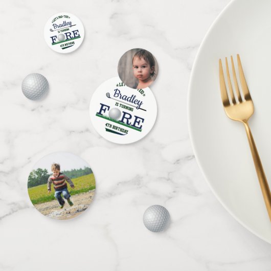 Golf PAR-T-SHIRT 4. Geburtstag Foto Konfetti (Gruppe)