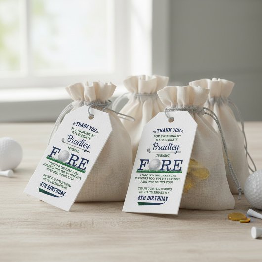 Golf PAR-T-SHIRT 4. Geburtstag Geschenkanhänger