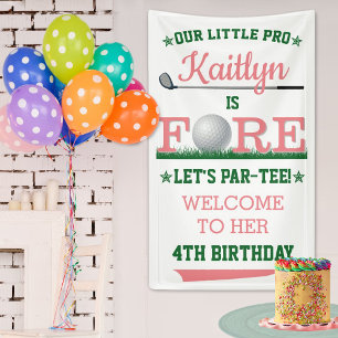 Golf PAR-T-SHIRT 4. Geburtstag Willkommen Banner