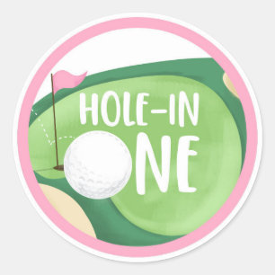 Golf Par-T-Shirt Cupcake Girl Birthday Hole in One Runder Aufkleber