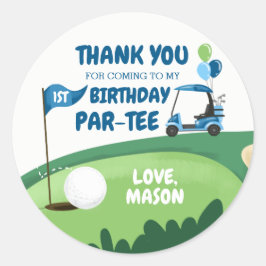 Golf Par-T-Shirt Cupcake Topper Boy Birthday Gefal Runder Aufkleber