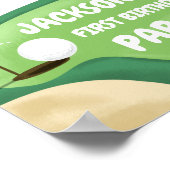 Golf Par T-Shirt Hole in One Boy Birthday Blue Wil Poster (Ecke)