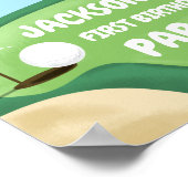 Golf Par T-Shirt Hole in One Boy Birthday Blue Wil Poster (Ecke)