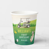 Golf Par T-Shirt Hole in One Boy Birthday Pappbecher (Vorderseite)