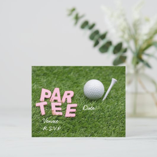 Golf Par T-Shirt ist grün Einladungspostkarte (Stehend Vorderseite)