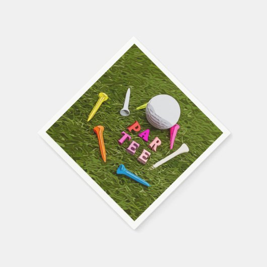 Golf Par T-Shirt mit bunten Tee-Party Serviette (Ecke)
