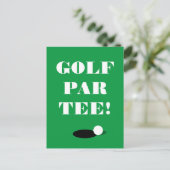 Golf Par T-Shirt Postkarte Vorlage für Club-Party (Stehend Vorderseite)