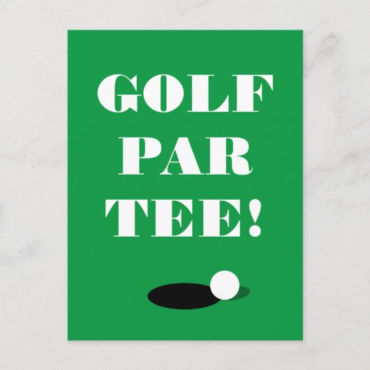 Golf Par T-Shirt Postkarte Vorlage für Club-Party (Vorderseite)