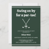 Golf Par-T-Shirt Stilvolle Bachelor Party Einladung (Vorderseite)