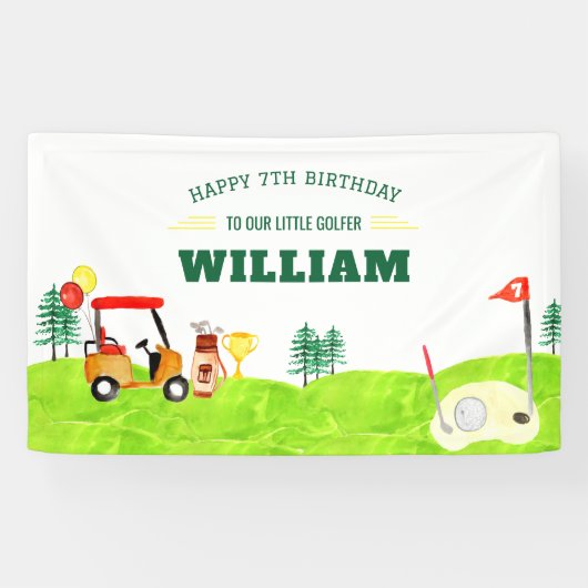 Golf Par-T-Swing by Boy Kindergeburtstag Banner (Horizontal)