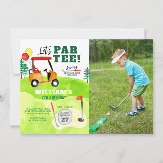 Golf Par-T-Swing by Boy Kindergeburtstag Foto Einladung