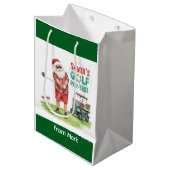Golf Par-Tee Christmas Party with Santa Claus Mittlere Geschenktüte (Vorderseite Schrägansicht)