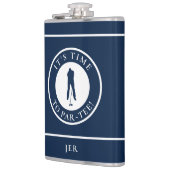 Golf Par-Tee Funny Golfer Monogram Black For Him Flachmann (Links)