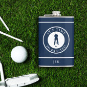 Golf Par-Tee Funny Golfer Monogram Black For Him Flachmann