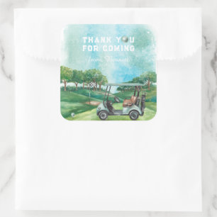 Golf Par-Tee   Geburtstags-Dankeschön Quadratischer Aufkleber