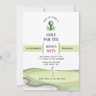 Golf PAR-TEE Geburtstagsfeier Einladung