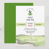 Golf PAR-TEE Geburtstagsfeier Einladung (Vorne/Hinten)