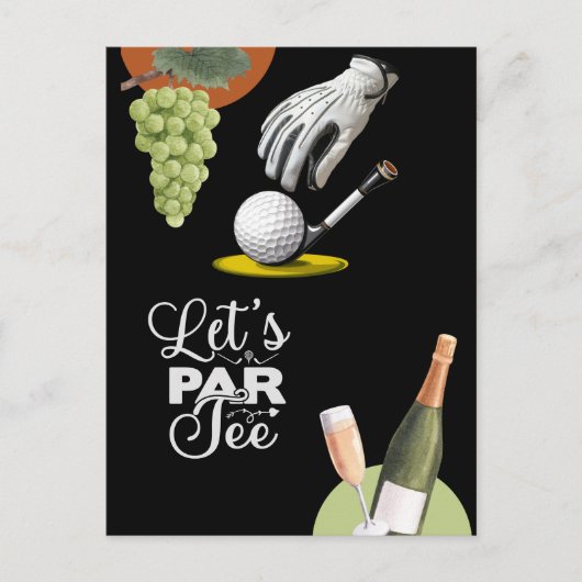 Golf par tee Golf Party Save the Date Postkarte (Vorderseite)
