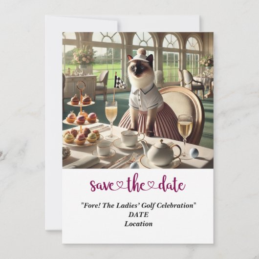 Golf Par tee Golfer Party Save the Date Einladung (Vorderseite)