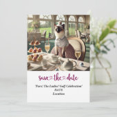 Golf Par tee Golfer Party Save the Date Einladung (Stehend Vorderseite)