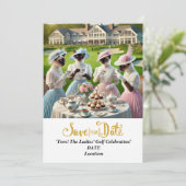 Golf Par tee Golfer Party Save the Date Einladung (Stehend Vorderseite)