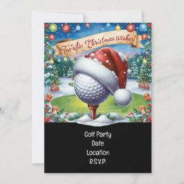 Golf Par tee Golfer Weihnachts-Party Einladung