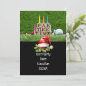 Golf Par tee Golfer Weihnachts-Party Einladung (Stehend Vorderseite)