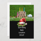 Golf Par tee Golfer Weihnachts-Party Einladung (Vorne/Hinten)