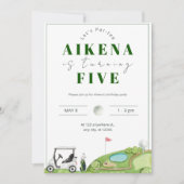 Golf Par tee Kinderparty Einladung (Vorderseite)