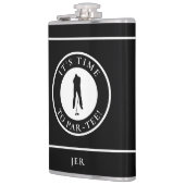 Golf Par-Tee Lustiger Golfer Monogramm Schwarz Für Flachmann (Links)