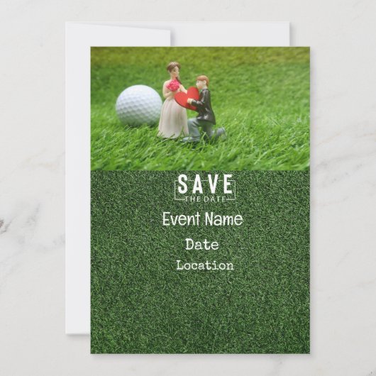 Golf Par Tee Party Einladung mit Golfball (Vorderseite)