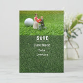 Golf Par Tee Party Einladung mit Golfball (Stehend Vorderseite)